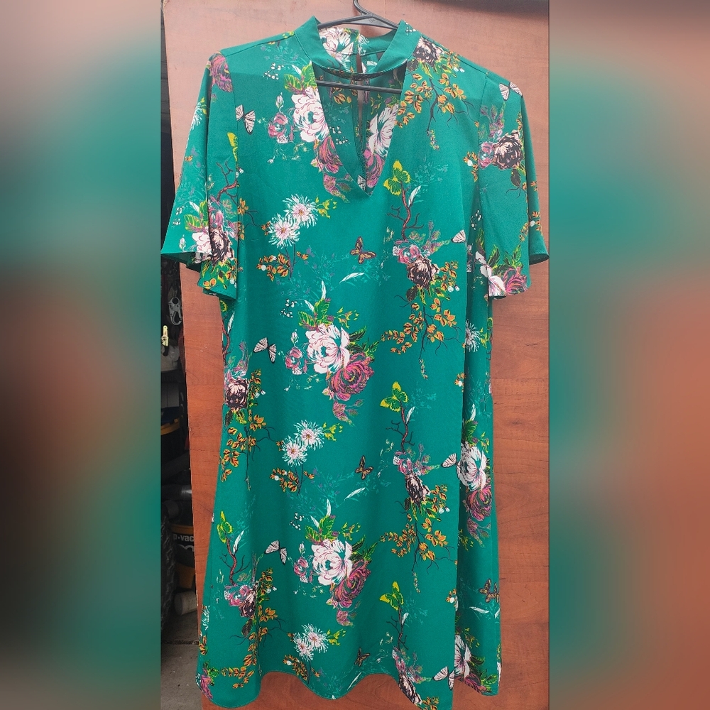 Floral Green Dress